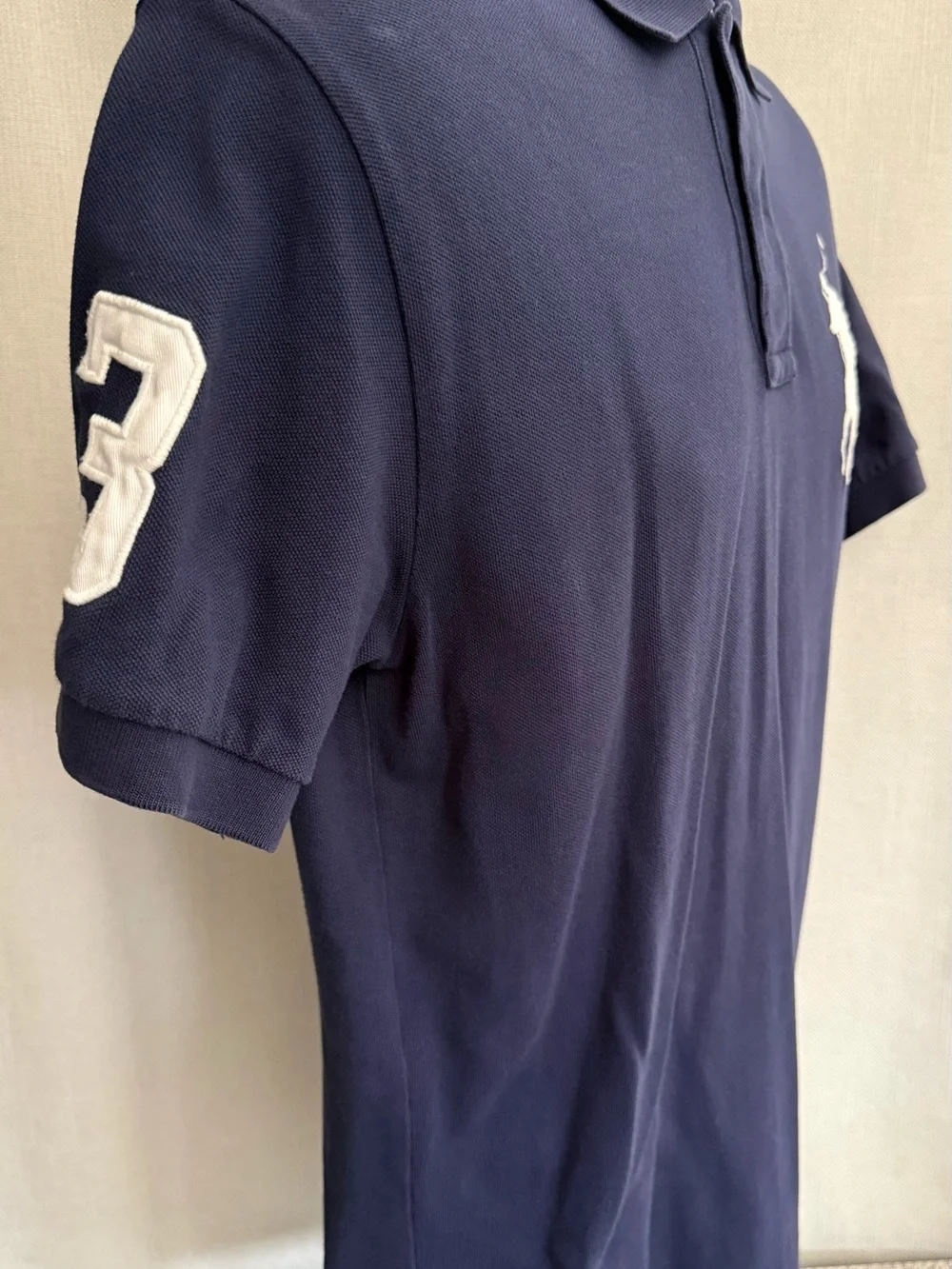 Ralph Lauren Dark Navy Polo with Contrasting Cream Pony